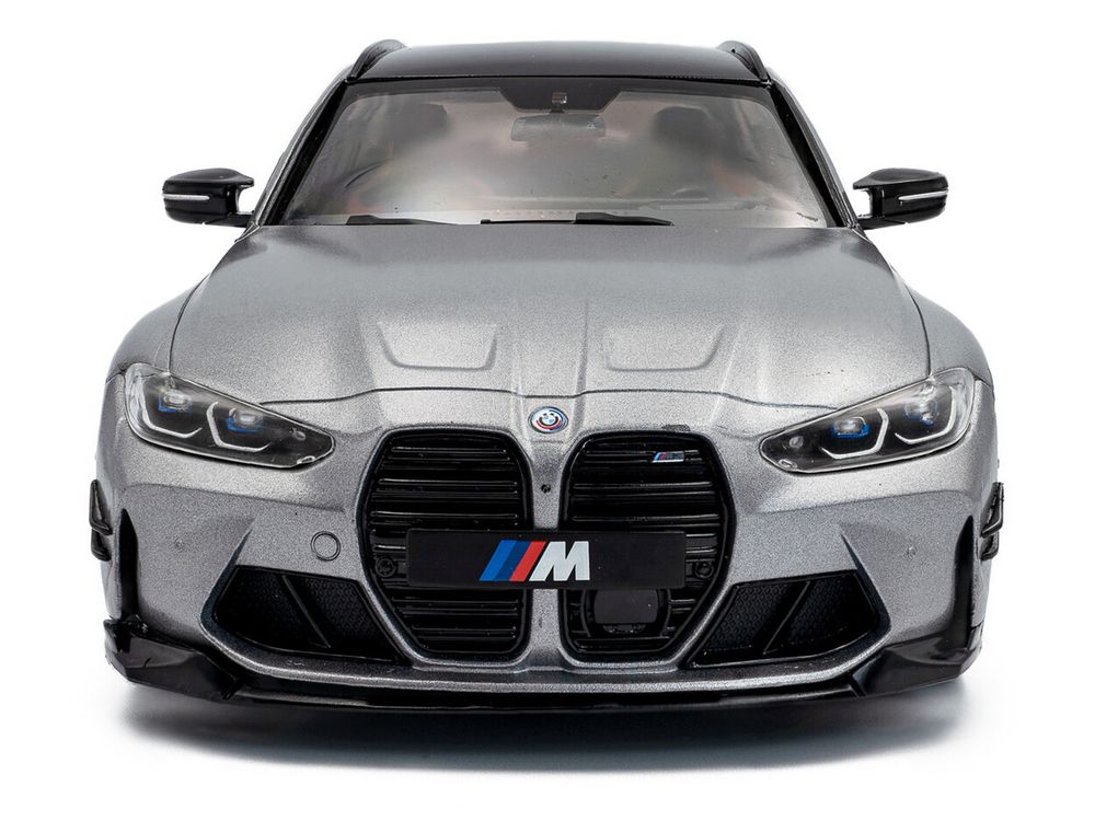 2024 BMW M3 Competition M xDrive Touring Frozen Pure Gray Metallic with Black Top 1/18 Diecast Model Car by Solido view 5