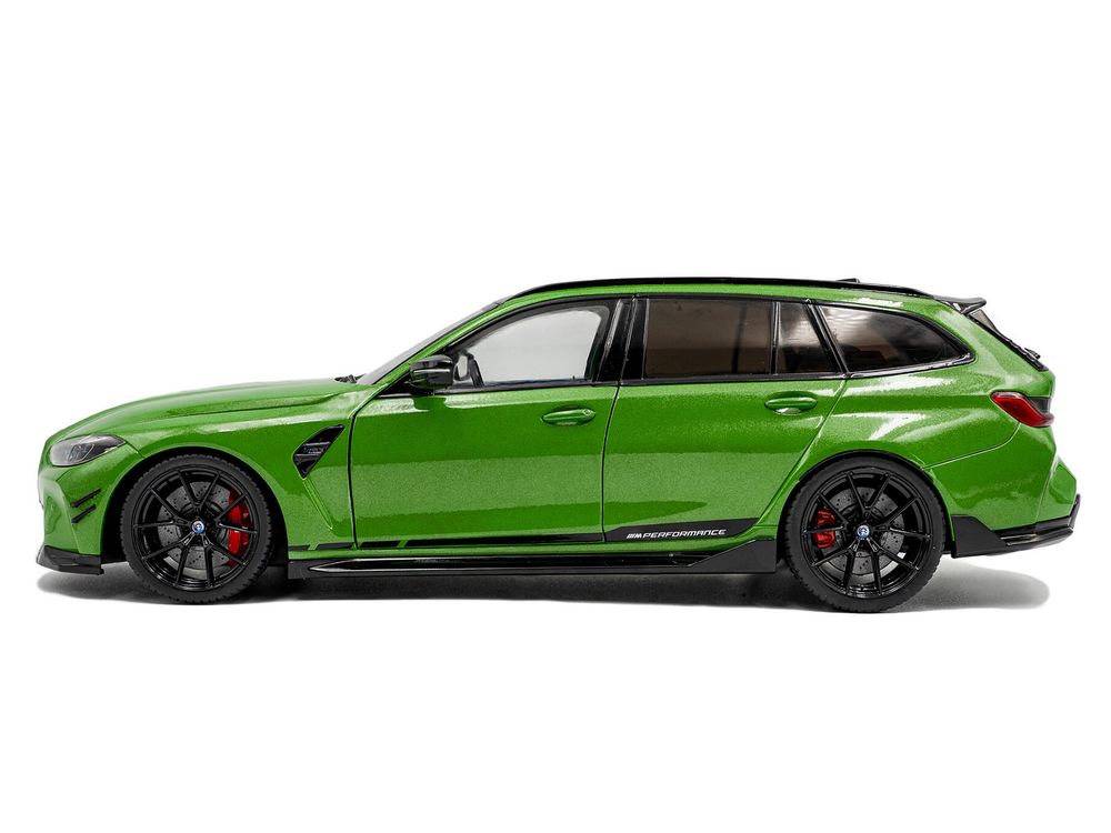 2024 BMW M3 Competition M xDrive Touring Green Metallic with Black Top 1/18 Diecast Model Car by Solido view 3