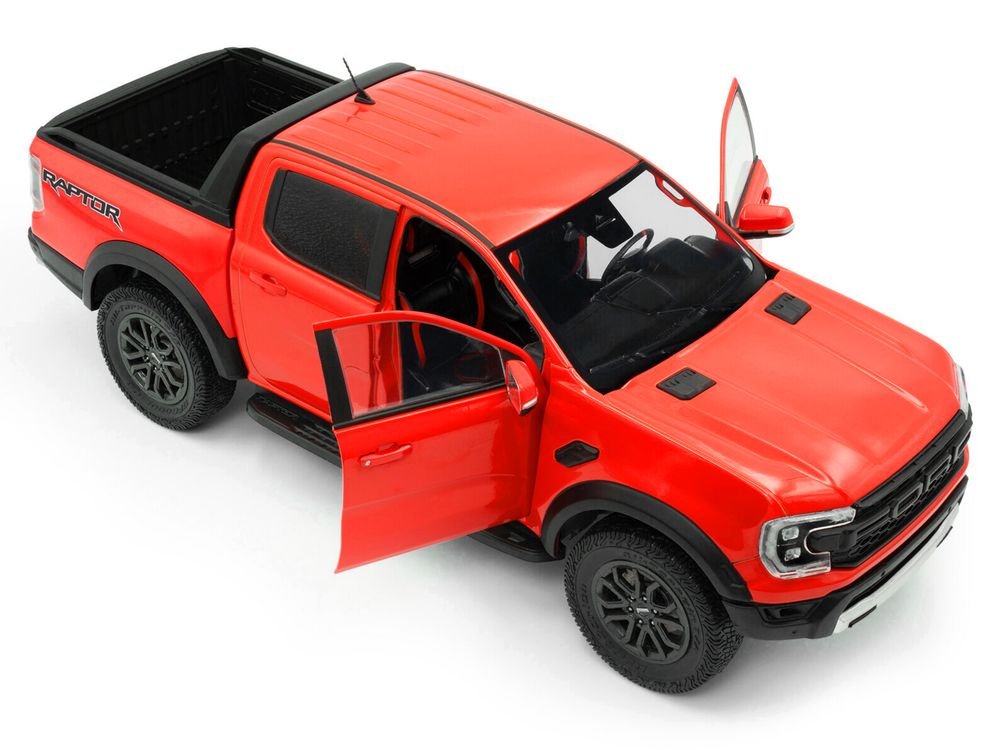 2024 Ford Ranger Raptor Pickup Truck Orange Red 1/18 Diecast Model Car by Solido view 2