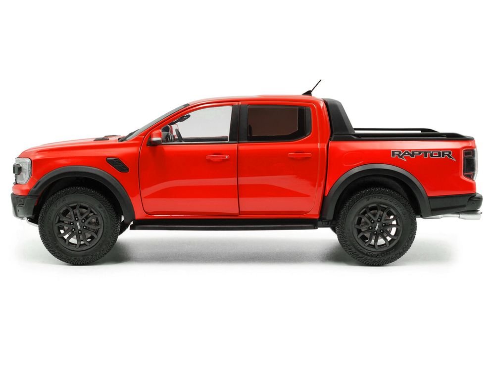 2024 Ford Ranger Raptor Pickup Truck Orange Red 1/18 Diecast Model Car by Solido view 3