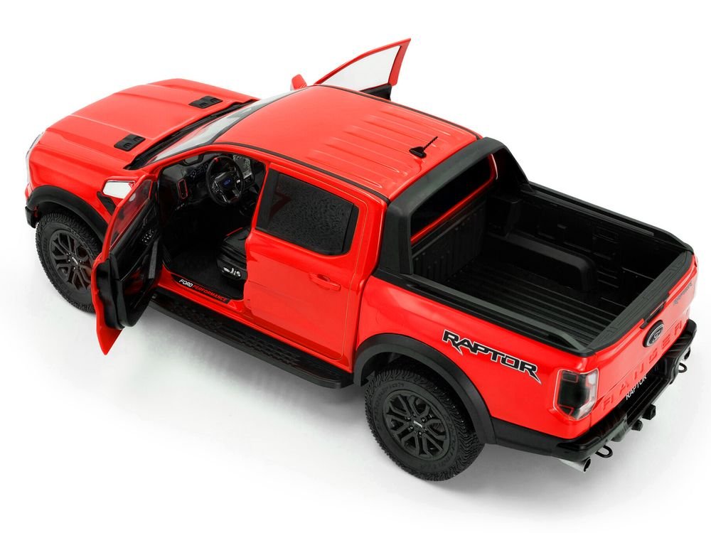 2024 Ford Ranger Raptor Pickup Truck Orange Red 1/18 Diecast Model Car by Solido view 4