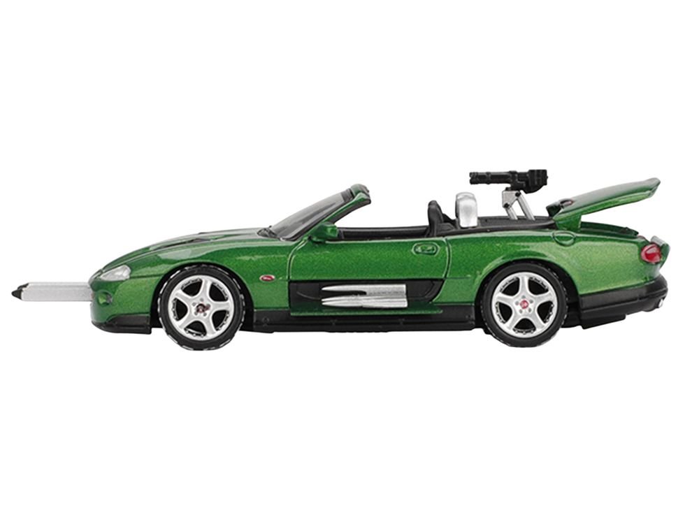 Jaguar XKR Green Metallic 007 James Bond "Die Another Day" (2002) Movie Limited Edition 1/64 Diecast Model Car by Mini GT view 2