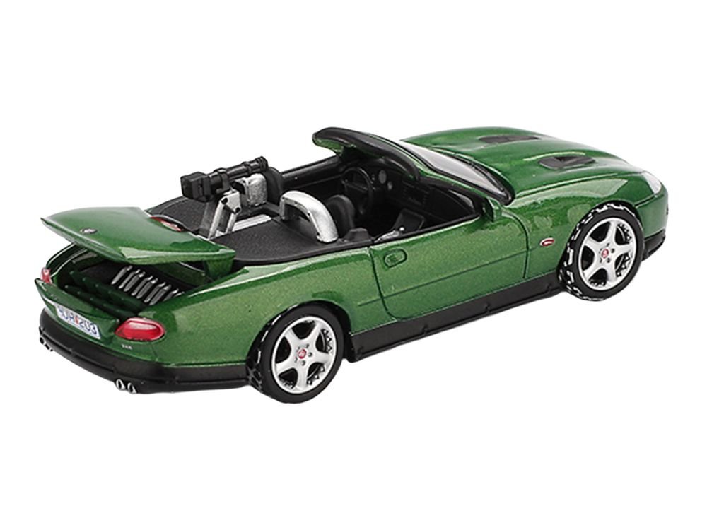 Jaguar XKR Green Metallic 007 James Bond "Die Another Day" (2002) Movie Limited Edition 1/64 Diecast Model Car by Mini GT view 5