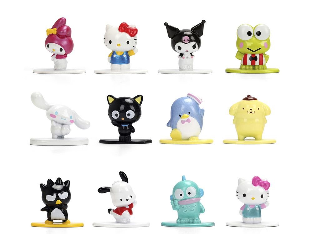 Set of 12 Diecast Figures "Hello Kitty and Friends" Franchise "Nano Metalfigs" Series Diecast Models by Jada view 3