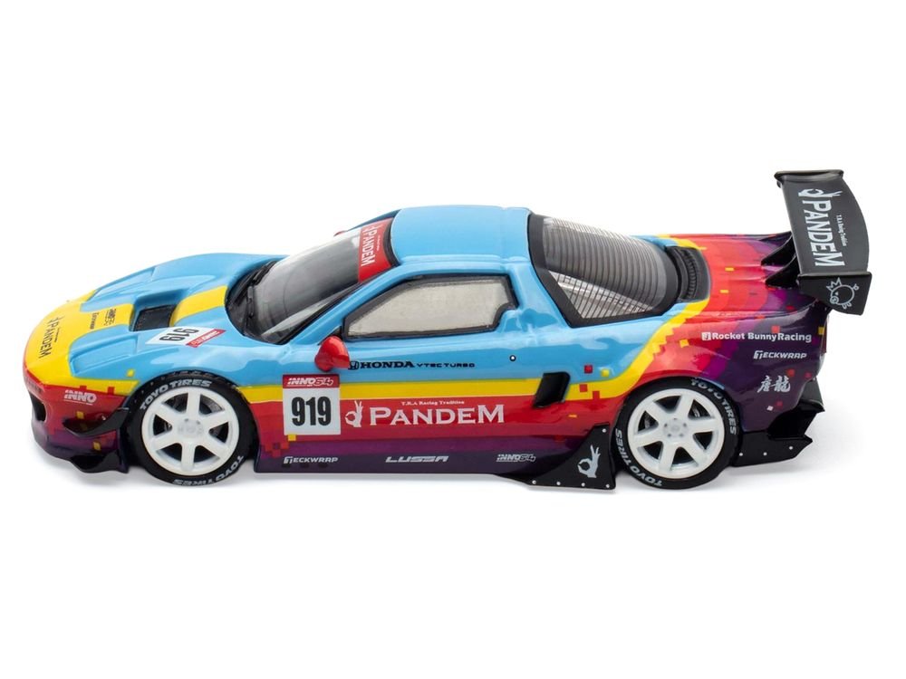 Honda NSX (NA1) #919 "Pandem Rocket Bunny" Light Blue with Graphics "APA XPO 2025 Event Edition" 1/64 Diecast Model Car by Inno Models view 4