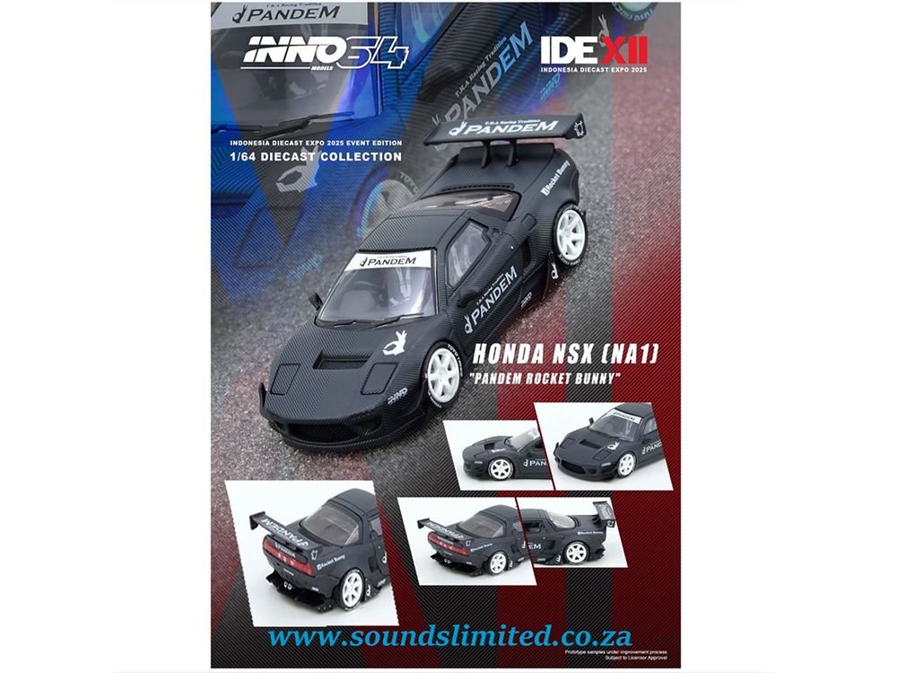 Honda NSX (NA1) RHD (Right Hand Drive) "Pandem Rocket Bunny" Carbon Fiber "Indonesia Diecast Expo 2025 Event Edition" 1/64 Diecast Model Car by Inno Models view 3