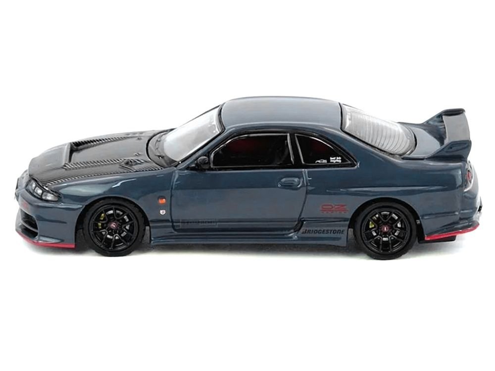Nissan Top Secret Skyline GT-R (BCNR33) RHD (Right Hand Drive) Stealth Gray with Carbon Hood "Tokyo Auto Salon Hong Kong 2025 Event Edition" 1/64 Diecast Model Car by Inno Models view 3