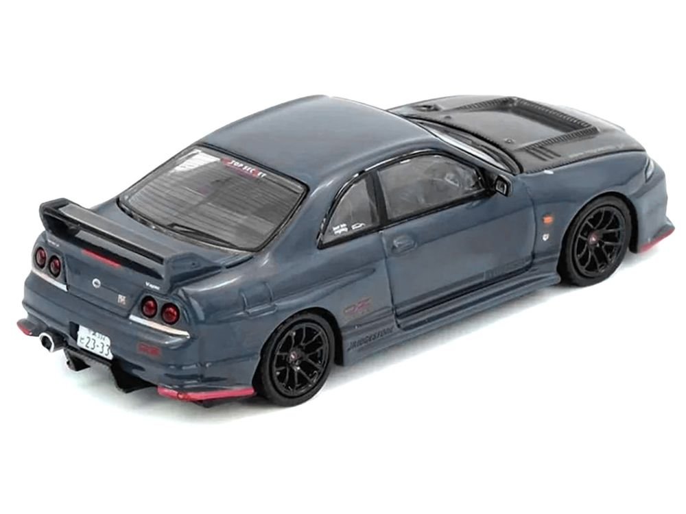 Nissan Top Secret Skyline GT-R (BCNR33) RHD (Right Hand Drive) Stealth Gray with Carbon Hood "Tokyo Auto Salon Hong Kong 2025 Event Edition" 1/64 Diecast Model Car by Inno Models view 4