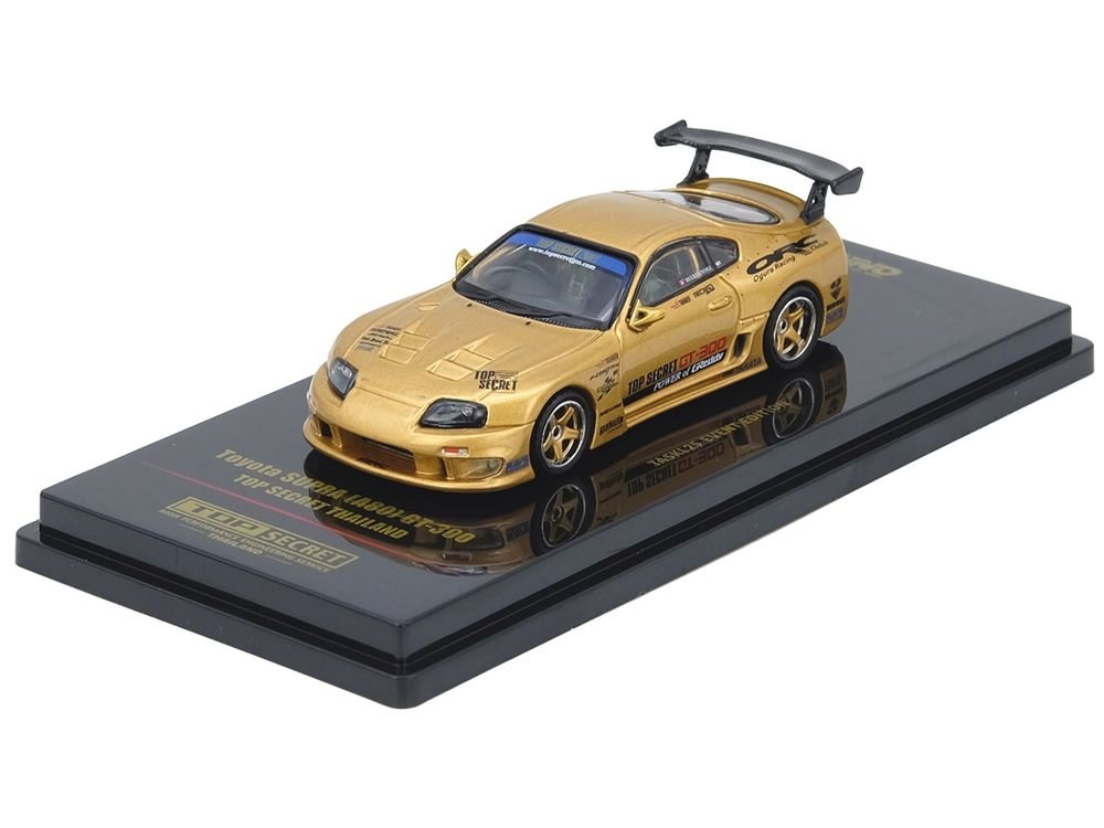 Toyota Supra (A80) "Top Secret Thailand" GT300 RHD (Right Hand Drive) Gold Metallic "Tokyo Auto Salon Kuala Lumpur 2025 Event Exclusive" 1/64 Diecast Model Car by Inno Models view 5