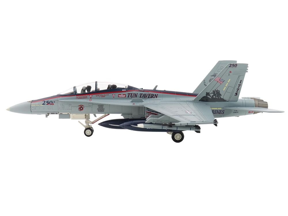 McDonnell Douglas F/A-18D Hornet Aircraft "164874 US Marines 250 Years VMFA-112 Cowboys" (2025) United States Marines "Air Power Series" 1/72 Diecast Model by Hobby Master view 2