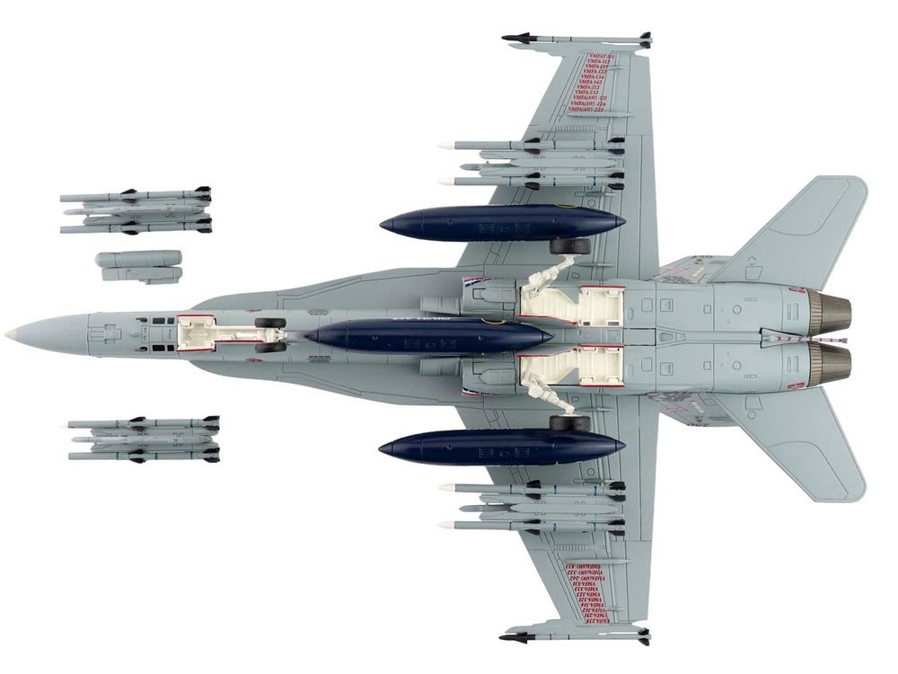 McDonnell Douglas F/A-18D Hornet Aircraft "164874 US Marines 250 Years VMFA-112 Cowboys" (2025) United States Marines "Air Power Series" 1/72 Diecast Model by Hobby Master view 4