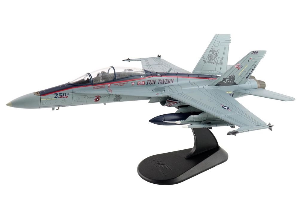 McDonnell Douglas F/A-18D Hornet Aircraft "164874 US Marines 250 Years VMFA-112 Cowboys" (2025) United States Marines "Air Power Series" 1/72 Diecast Model by Hobby Master view 5
