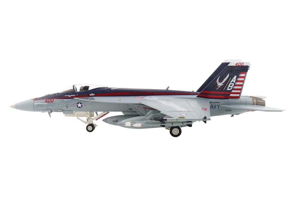 Boeing F/A-18E Super Hornet Fighter Aircraft "166817 VFA-136 Knighthawks USS Trumman" (2024) United States Navy "Air Power Series" 1/72 Diecast Model by Hobby Master view 2