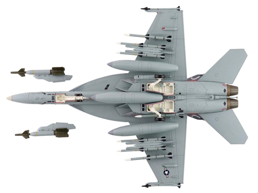 Boeing F/A-18E Super Hornet Fighter Aircraft "166817 VFA-136 Knighthawks USS Trumman" (2024) United States Navy "Air Power Series" 1/72 Diecast Model by Hobby Master view 3