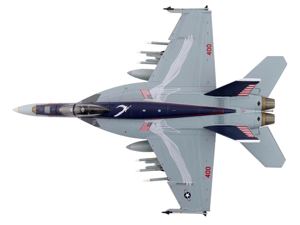 Boeing F/A-18E Super Hornet Fighter Aircraft "166817 VFA-136 Knighthawks USS Trumman" (2024) United States Navy "Air Power Series" 1/72 Diecast Model by Hobby Master view 4