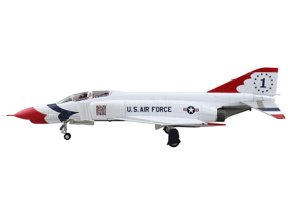 McDonnell Douglas F-4E Phantom II Fighter-Bomber Aircraft "Thunderbirds No.1 Plane 1973/74 Season" United States Air Force "Air Power Series" 1/72 Diecast Model by Hobby Master view 2
