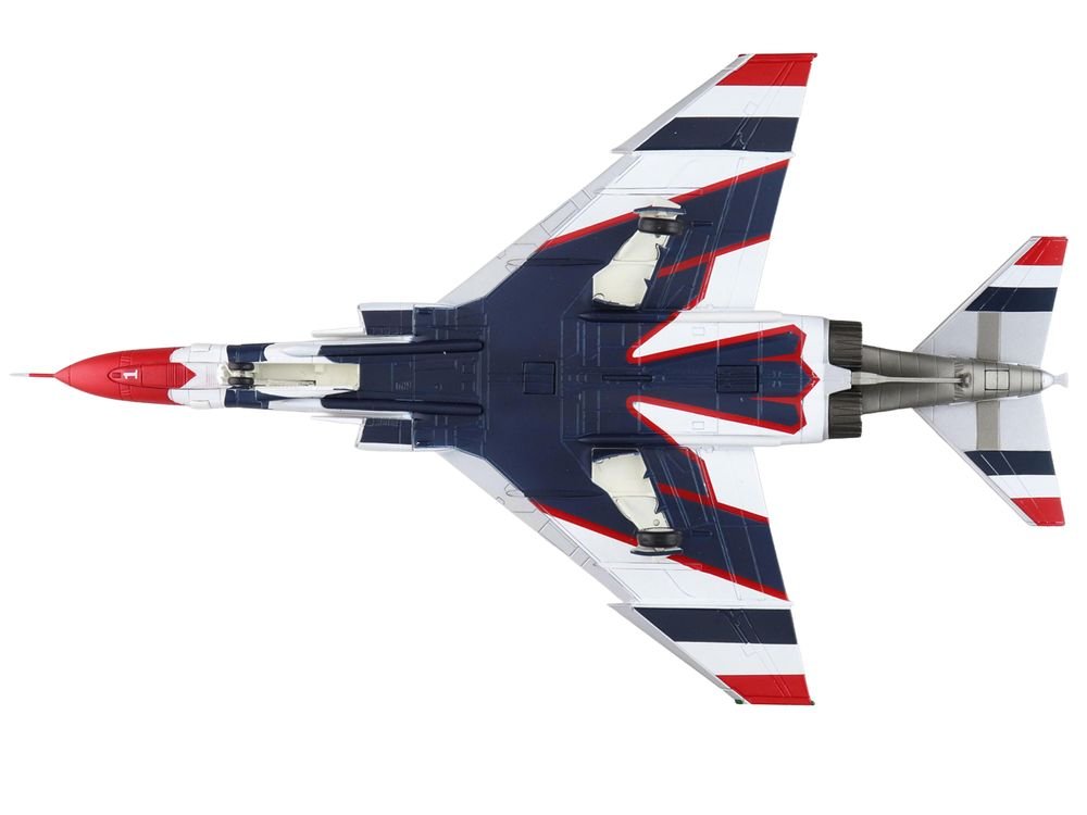 McDonnell Douglas F-4E Phantom II Fighter-Bomber Aircraft "Thunderbirds No.1 Plane 1973/74 Season" United States Air Force "Air Power Series" 1/72 Diecast Model by Hobby Master view 4