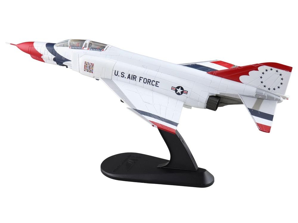 McDonnell Douglas F-4E Phantom II Fighter-Bomber Aircraft "Thunderbirds with Decals for No.1 to 7 planes 1973/74 Season" United States Air Force "Air Power Series" 1/72 Diecast Model by Hobby Master view 5