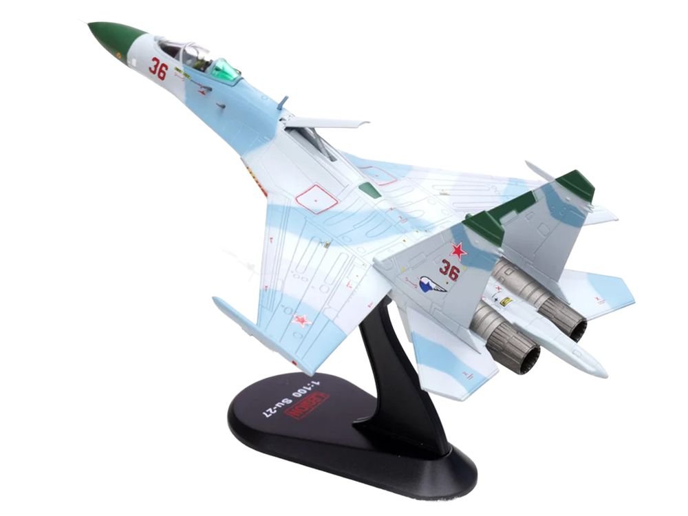 Sukhoi Su-27 Flanker-B Aircraft "Red 36 941st Fighter Aviation Regiment" (1987) Soviet Air Force 1/100 Diecast Model Airplane by Legion view 5