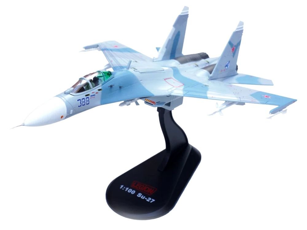 Sukhoi Su-27 Flanker-B Aircraft "Blue 388 Paris Air Show" (1989) Soviet Air Force 1/100 Diecast Model Airplane by Legion view 5