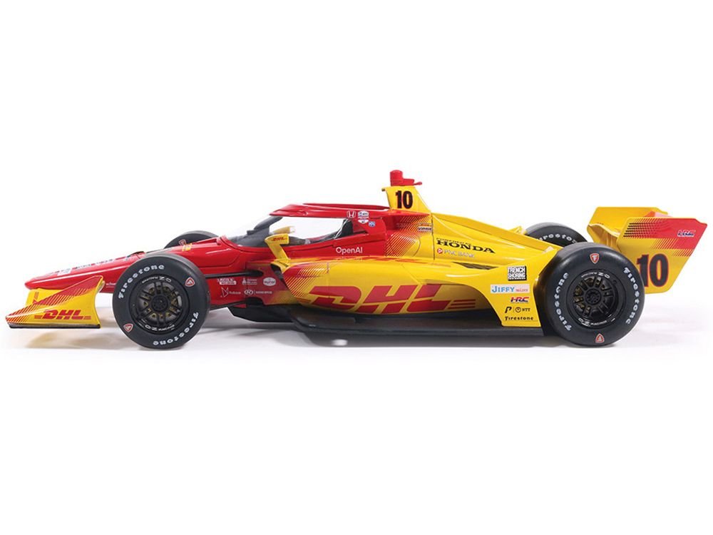 Dallara IndyCar #10 Alex Palou "DHL" Chip Ganassi Racing (Road Course Configuration) Champion "NTT IndyCar Series" (2025) 1/18 Diecast Model Car by IXO Models view 2