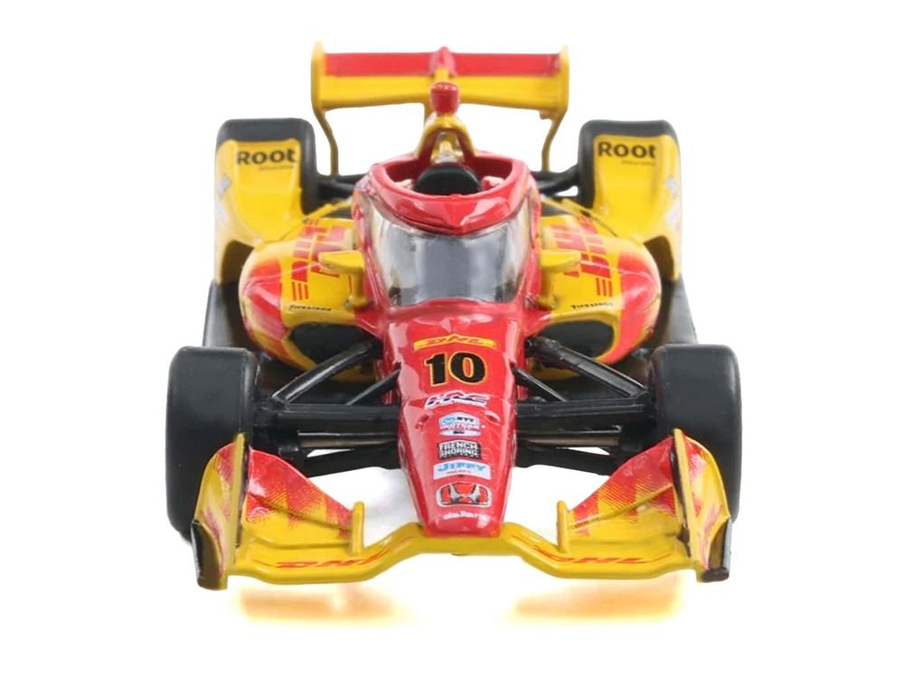 Dallara IndyCar #10 Alex Palou "DHL" Chip Ganassi Racing (Road Course Configuration) Champion "NTT IndyCar Series" (2025) with Trading Card 1/64 Diecast Model Car by IXO Models view 4