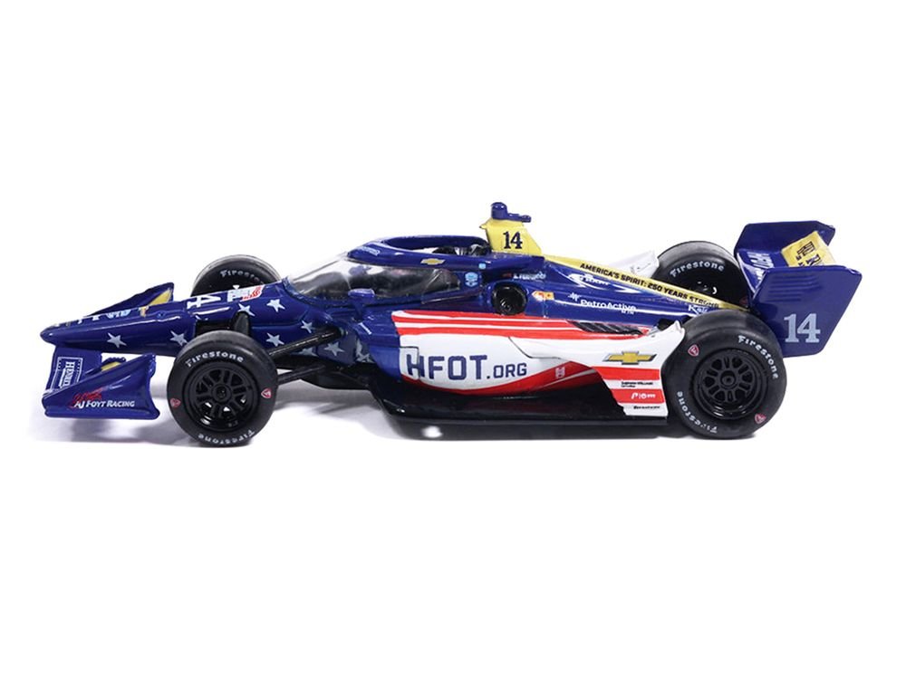 Dallara IndyCar #14 Santino Ferrucci "HFOT.Org" AJ Foyt Racing (Road Course Configuration) "NTT IndyCar Series" (2026) 1/64 Diecast Model Car by IXO Models view 2