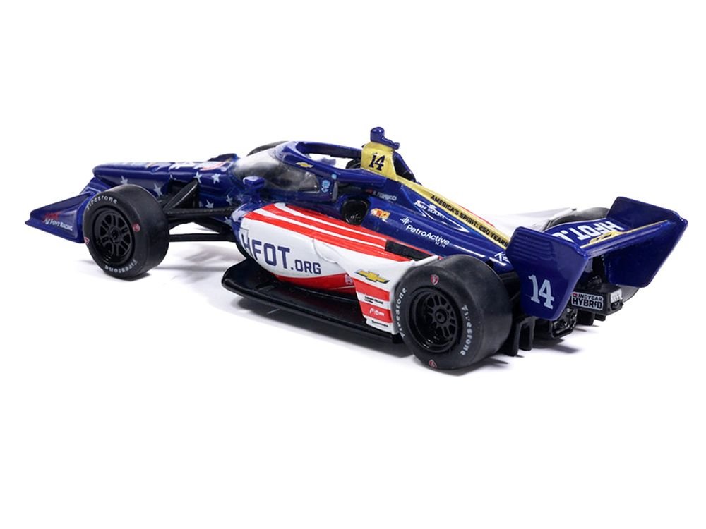 Dallara IndyCar #14 Santino Ferrucci "HFOT.Org" AJ Foyt Racing (Road Course Configuration) "NTT IndyCar Series" (2026) 1/64 Diecast Model Car by IXO Models view 3