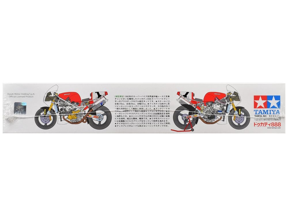 Model Kit Ducati 888 Superbike Racer Motorcycle 1/12 Scale Model by Tamiya view 3