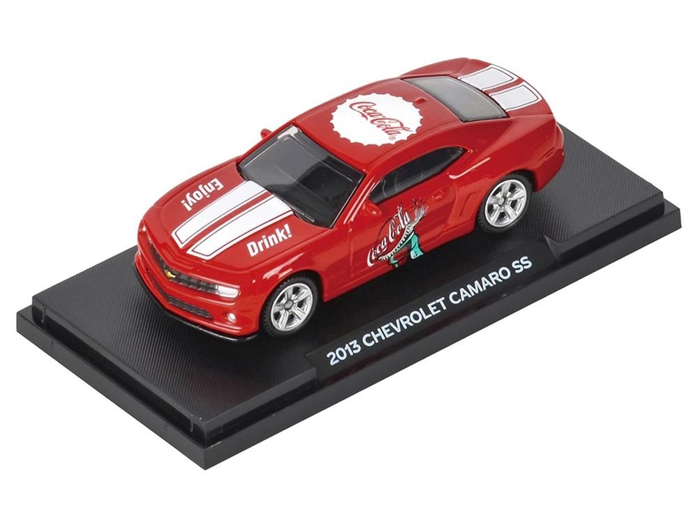 2013 Chevrolet Camaro SS "Coca-Cola" Red with White Stripes 1/64 Diecast Model by Motorcity Classics view 4