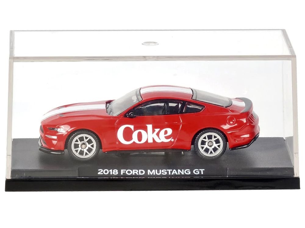 2018 Ford Mustang GT "Coca-Cola" Red with White Stripes 1/64 Diecast Model by Motorcity Classics view 5