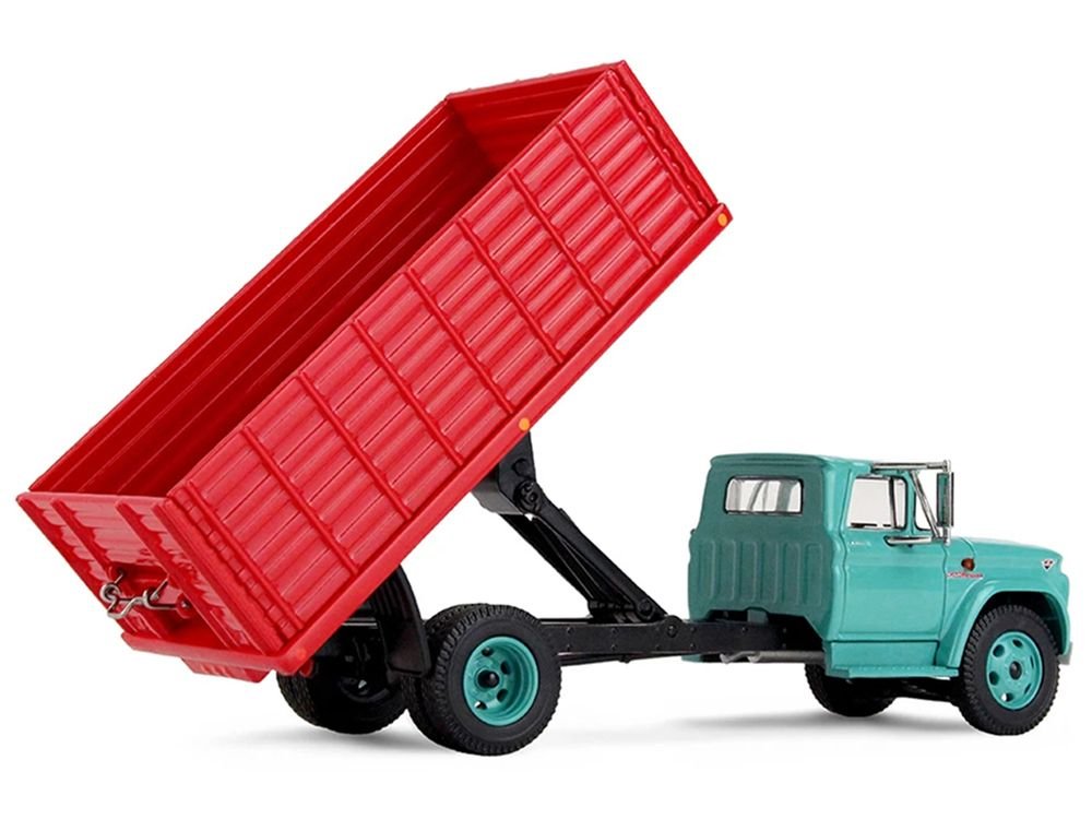 GMC 4000 Grain Truck Turquoise with Red Container 1/64 Diecast Model by DCP/First Gear view 3