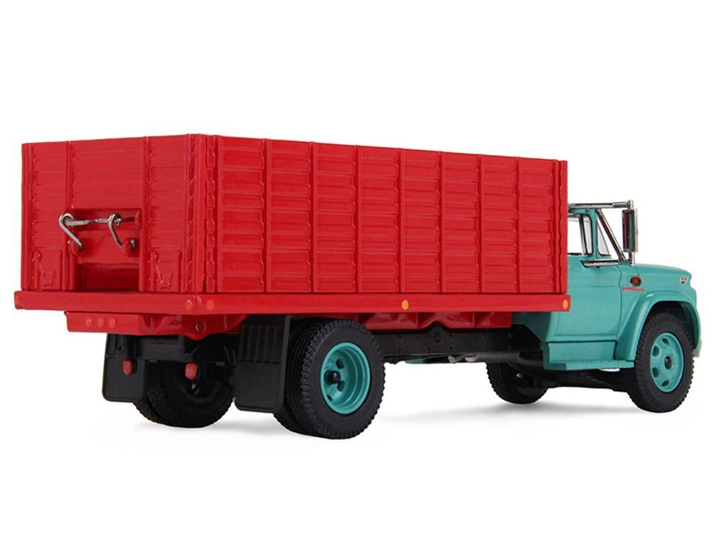 GMC 4000 Grain Truck Turquoise with Red Container 1/64 Diecast Model by DCP/First Gear view 4