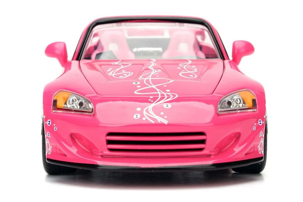 Suki's 2001 Honda S2000 Convertible Pink with Graphics "25 Years of Fast & Furious" "2 Fast 2 Furious" (2003) Movie 1/24 Diecast Model Car by Jada view 4
