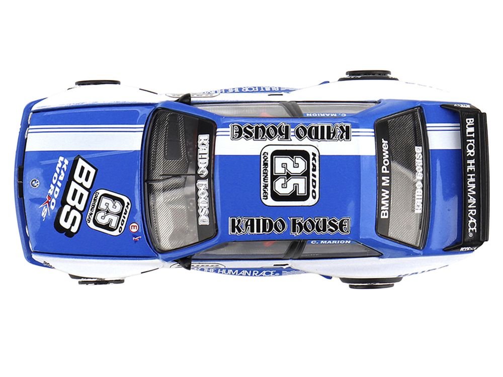BMW M3 "Kaido Touring Champ V1" #25 Blue with White Stripes (Designed by Jun Imai) "Kaido House" Special 1/64 Diecast Model Car by Mini GT view 5