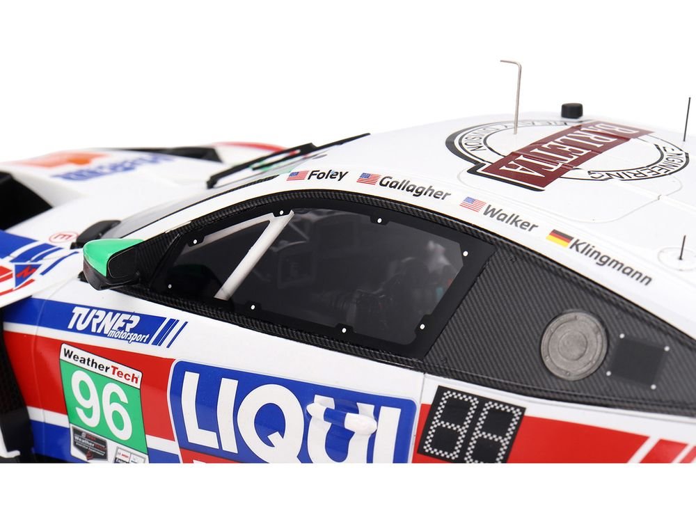 BMW M4 GT3 EVO #96 Robby Foley - Patrick Gallagher - Jens Klingmann - Jake Walker "Turner Motorsport" IMSA "Hours of Daytona" (2025) 1/18 Model Car by Top Speed view 2