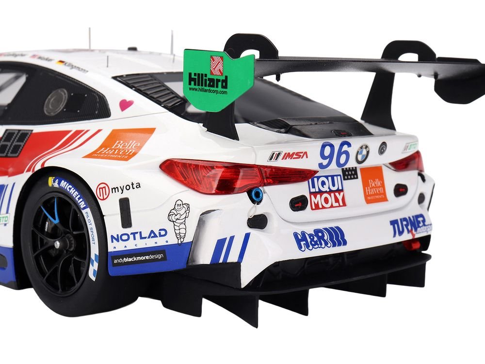 BMW M4 GT3 EVO #96 Robby Foley - Patrick Gallagher - Jens Klingmann - Jake Walker "Turner Motorsport" IMSA "Hours of Daytona" (2025) 1/18 Model Car by Top Speed view 4