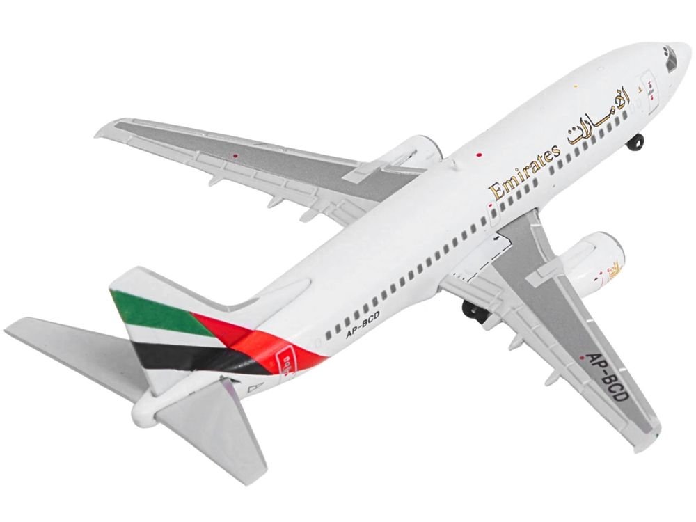 Boeing 737-300 Commercial Aircraft "Emirates Airlines" (AP-BCD) White with Striped Tail 1/400 Diecast Model by GeminiJets view 3
