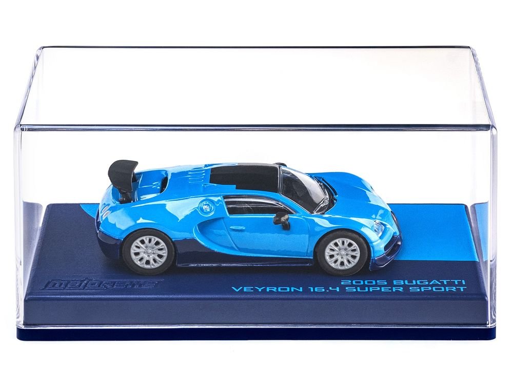 2005 Bugatti Veyron 16.4 Super Sport Blue "Collection" Series 1/64 Diecast Model Car by Majorette view 4