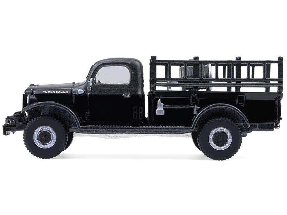 1946 Dodge Power Wagon Fire Truck Black "Black Bandit" Series 30 1/64 Diecast Model Car by Greenlight view 2
