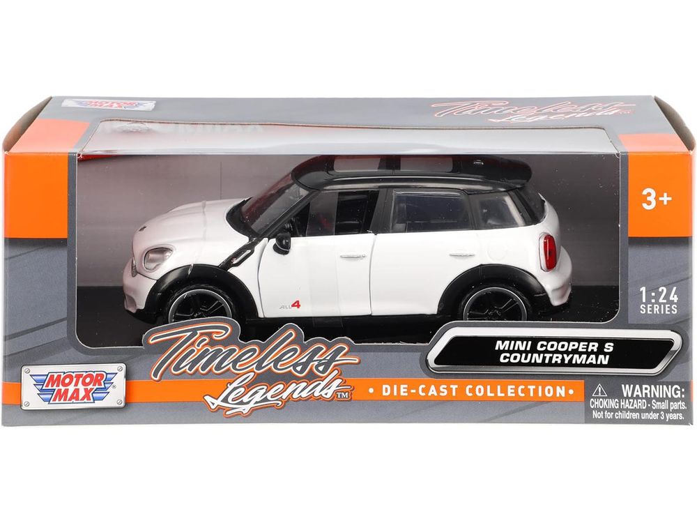 Mini Cooper S Countryman White 1/24 Diecast Car Model by Motormax view 3