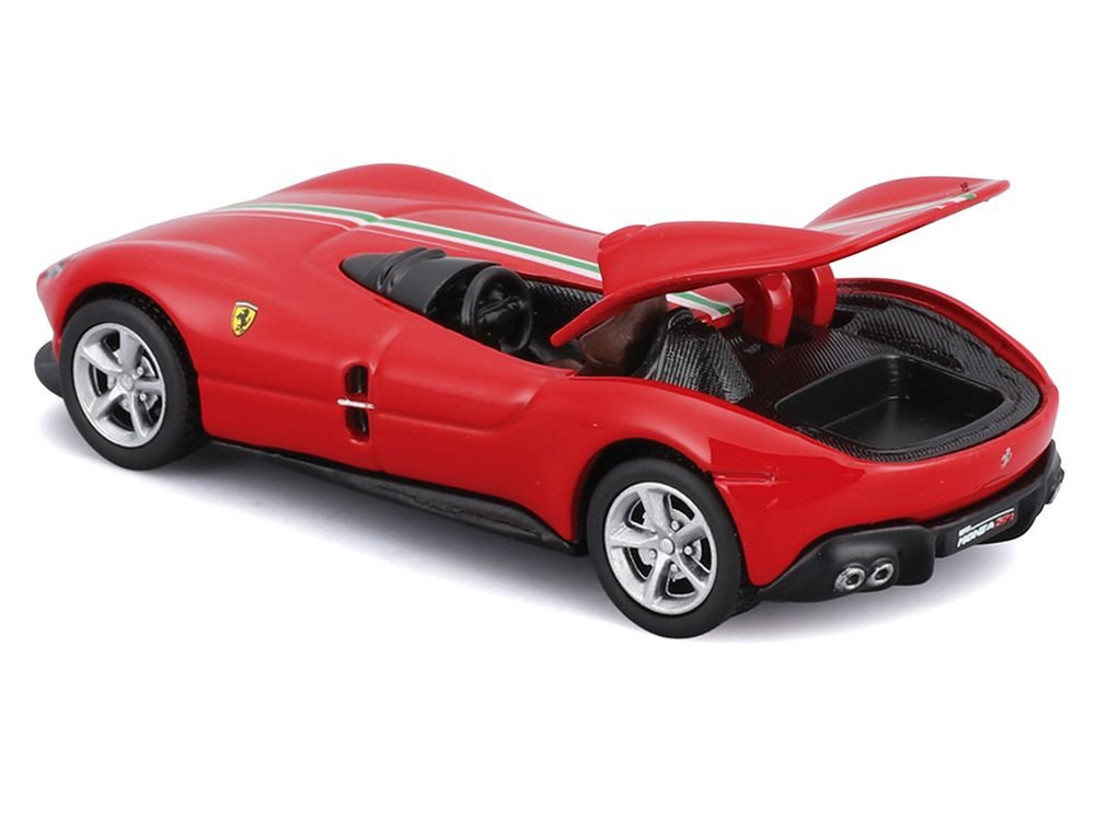 Ferrari Monza SP1 Red with Italian Flag Stripes "Speed Icons" Series 1/64 Diecast Model Car by Maisto view 2