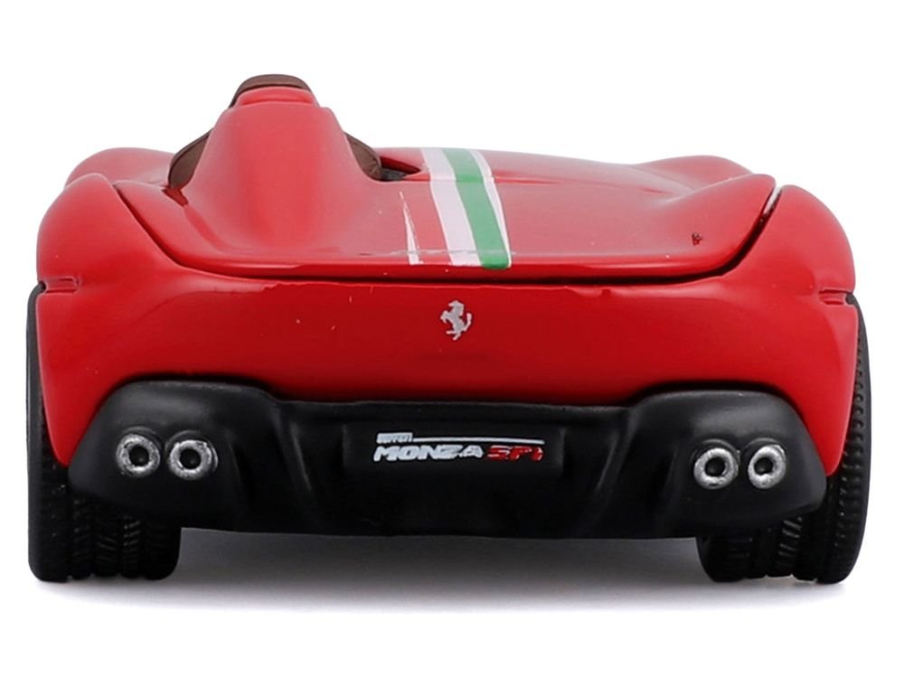 Ferrari Monza SP1 Red with Italian Flag Stripes "Speed Icons" Series 1/64 Diecast Model Car by Maisto view 4