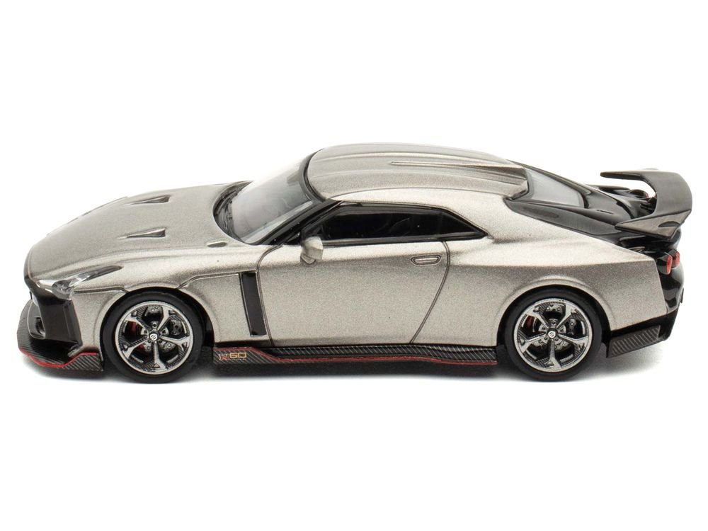 Nissan GT-R50 By ItalDesign Gray Metallic "Indonesia Diecast Expo 2024 Exclusive Edition" 1/64 Diecast Model Car by Inno Models view 3