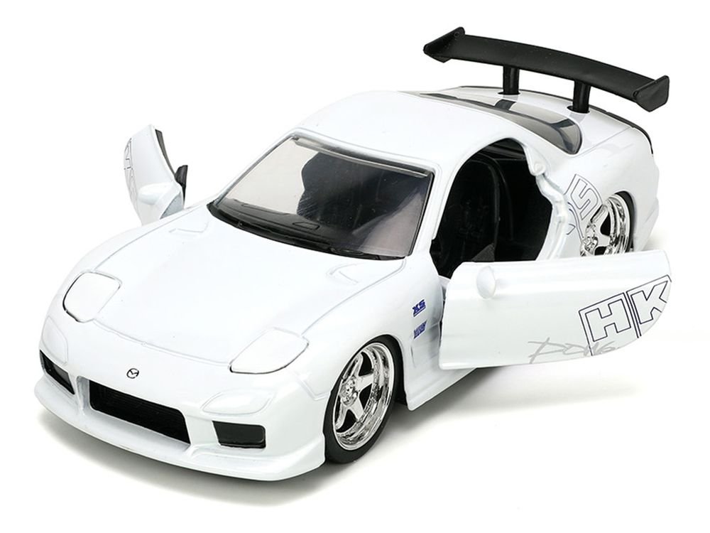 1993 Mazda RX-7 "HKS" White "The Fast and the Furious" (2001) Movie "25 Years of Fast & Furious" Series 1/32 Diecast Model Car by Jada view 2