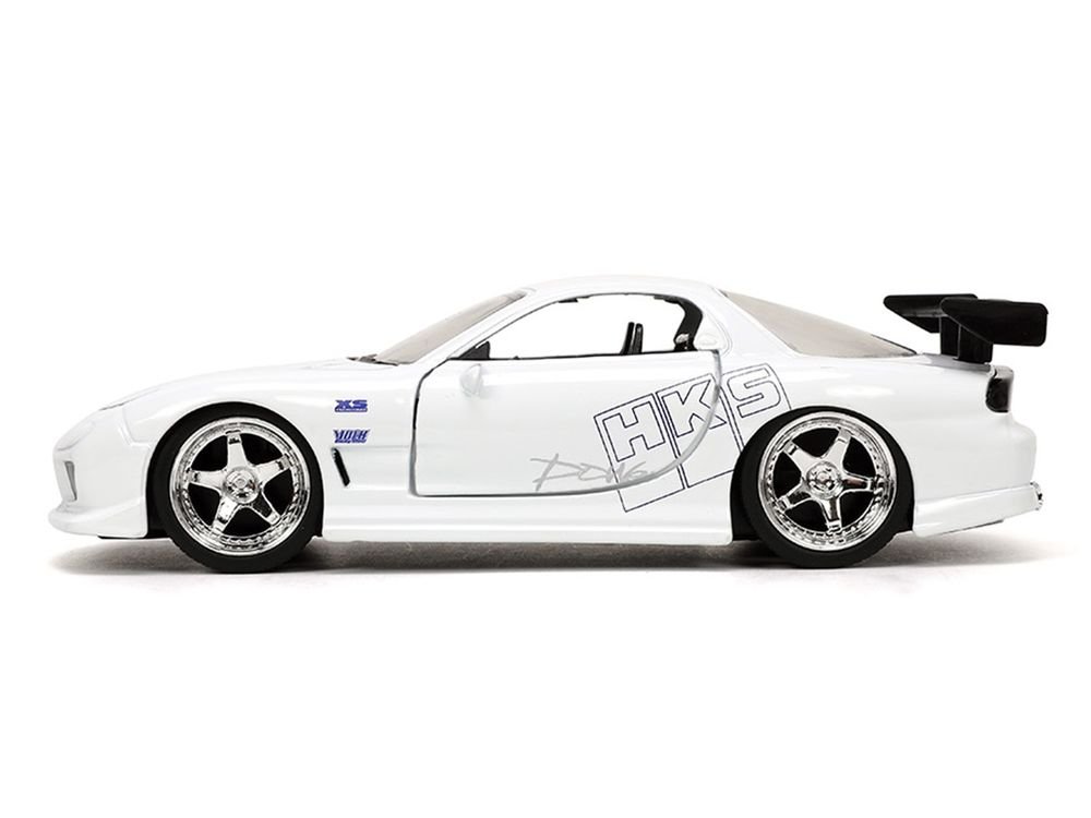 1993 Mazda RX-7 "HKS" White "The Fast and the Furious" (2001) Movie "25 Years of Fast & Furious" Series 1/32 Diecast Model Car by Jada view 3