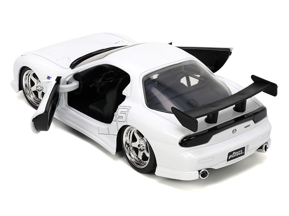 1993 Mazda RX-7 "HKS" White "The Fast and the Furious" (2001) Movie "25 Years of Fast & Furious" Series 1/32 Diecast Model Car by Jada view 4