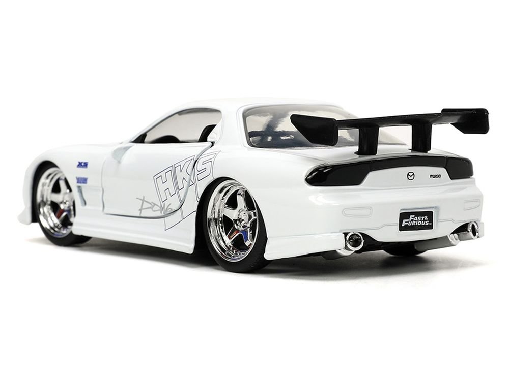 1993 Mazda RX-7 "HKS" White "The Fast and the Furious" (2001) Movie "25 Years of Fast & Furious" Series 1/32 Diecast Model Car by Jada view 5