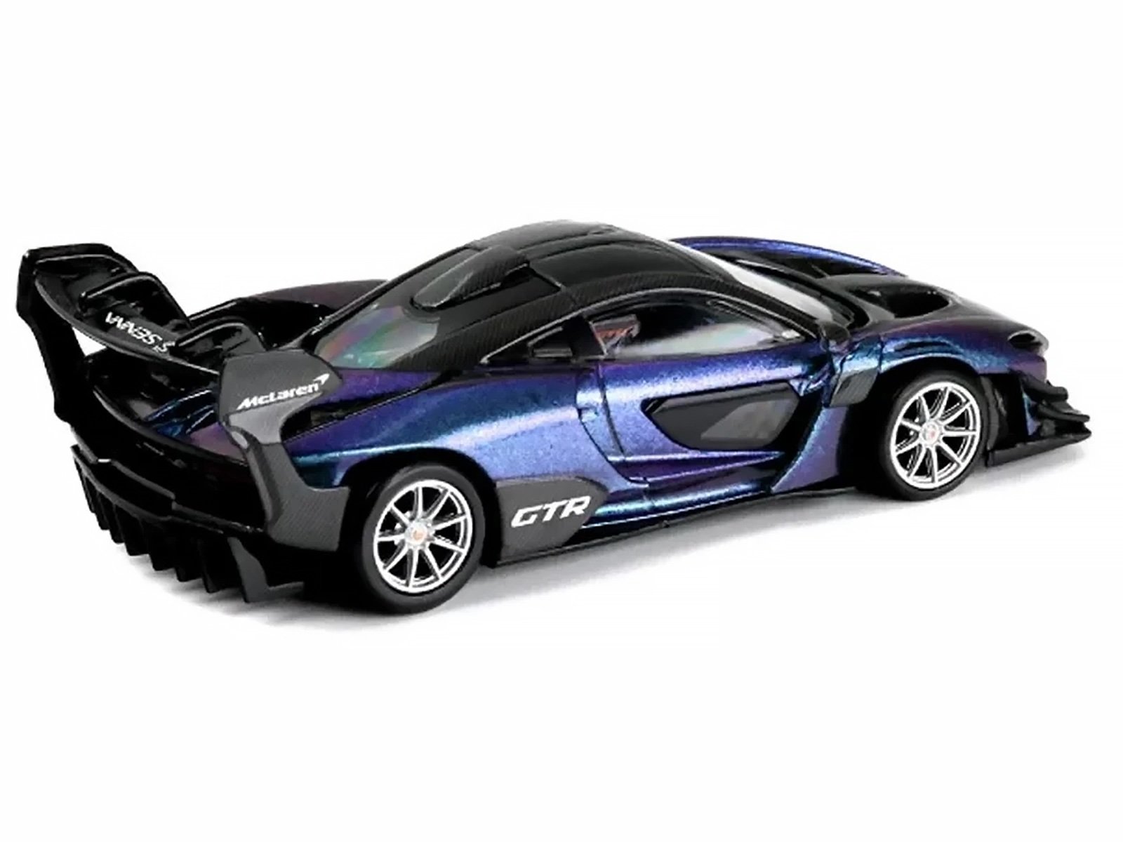 McLaren Senna GTR Midnight Purple Metallic with Black Top "HCFC 2025 Limited Edition" 1/64 Diecast Model Car by Trends Hobby view 3
