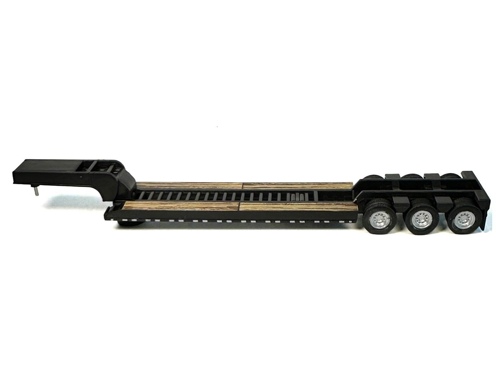 Peterbilt 389 Truck Tractor with Sleeper Cab Lime Green and Low Boy Flatbed Trailer Black Combo Set 1/87 (HO) Plastic Model Car by HO Logistics view 4